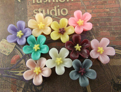 13MM Water Melon Resin Flower Cabochons - HS323