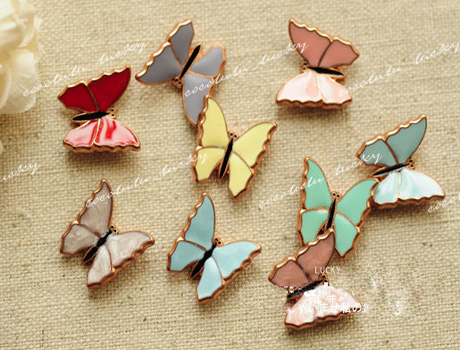 12X12MM Butterfly Charm(Assorted Colors)