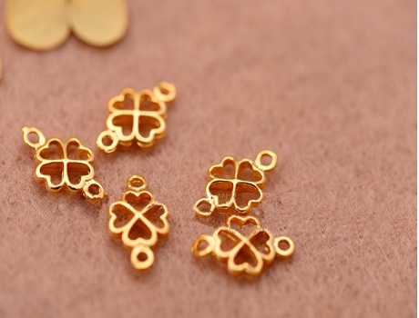 7X12MM Lucky Four Leaves Leaf Clover Connector