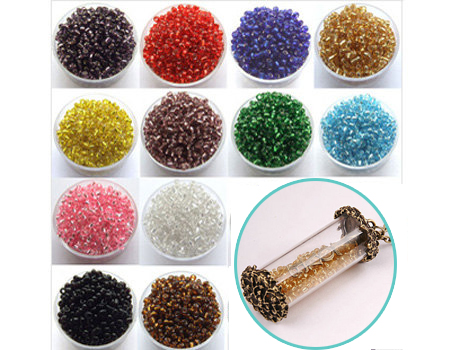 2MM Silver-lined Glass Seed Beads(Sold with package of 50g)
