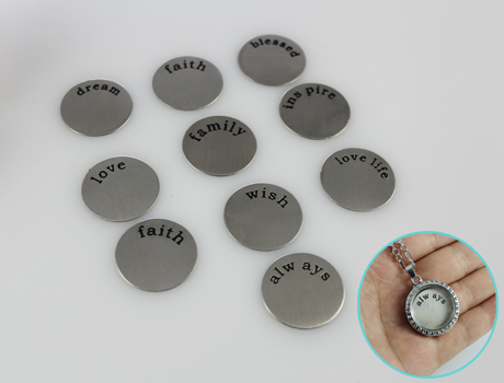 21MM Silver Stamped plates for 30MM glass lockets