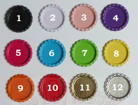 Colors Flattened Bottle caps without Hole
