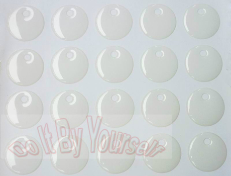 1 inch Clear epoxy stickers with 4mm Hole