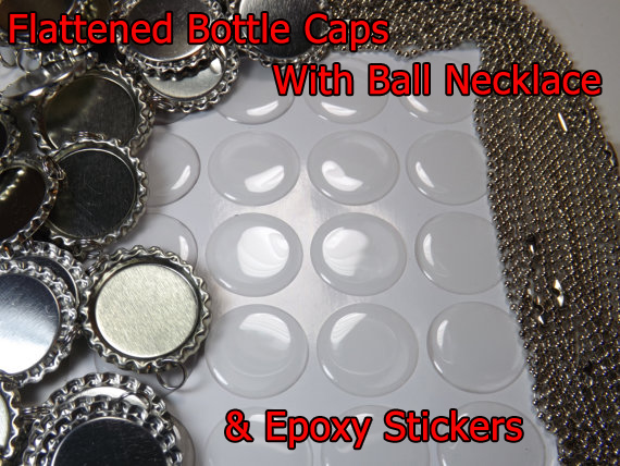 Flattened Bottle cap necklace kit