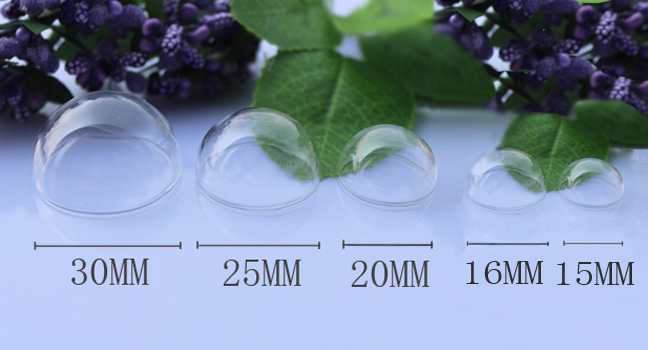 15/16/20/25/30MM Semi-circle Glass Cover Vials