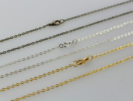 68CM 2x3mm Alloy Round O chain Necklace with lobster clasp