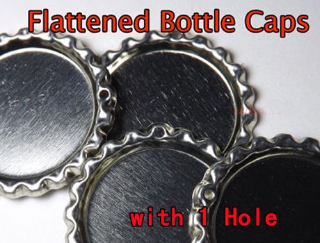 Flattened Bottle caps with 1 Hole