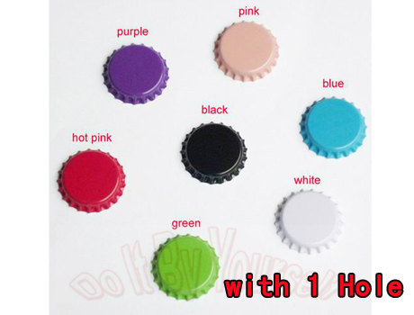 Double sided Color Crown Bottle caps with 1 Hole