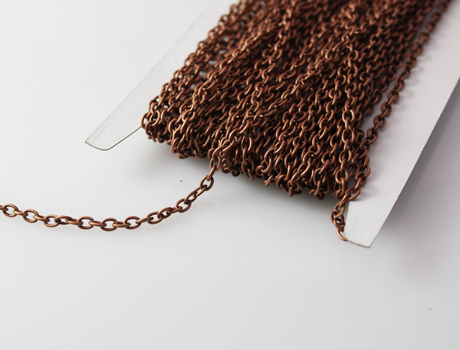 Antiqued copper round cable chain 3X4mm(Sold per metre)