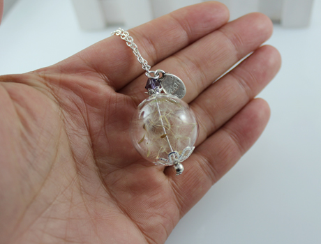 25MM Glass Ball Dandelion Seed Necklace