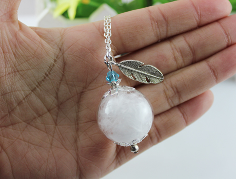 25MM Natural White Feather Necklace