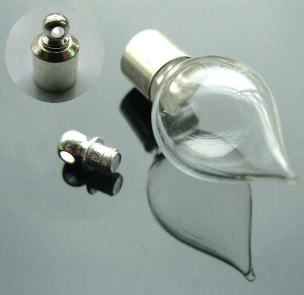 6MM Tear Drop (Preglued silver-plated screw caps)