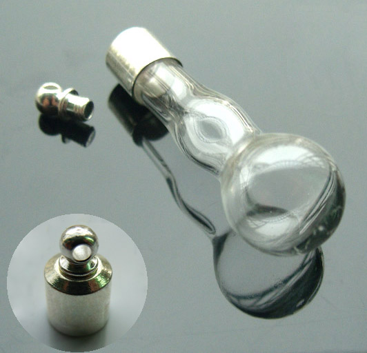 6MM Bottle Gourd (Preglued silver-plated screw caps)