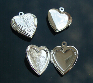 Silver Heart Locket (14MM inside,20MM outside)