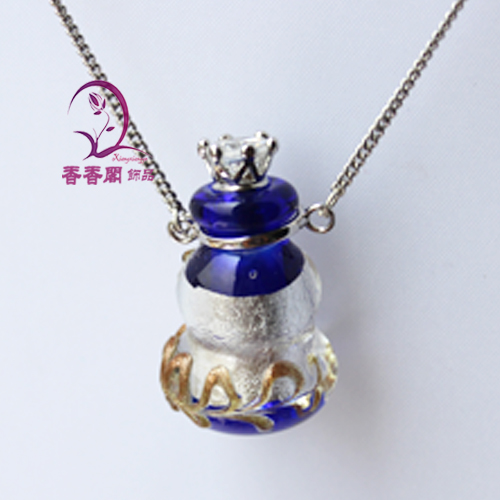 Murano Glass Perfume Necklace Bottle Gourd