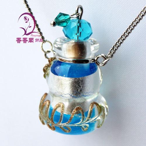 Murano Glass Perfume Necklace Bottle Gourd