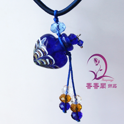 Murano Glass Perfume Necklace Phoenix Tail (with cord)