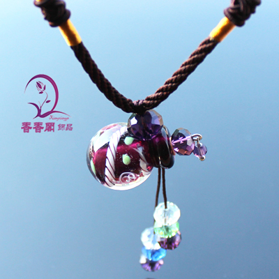 Murano Glass Perfume Flower Necklaces (with cord)