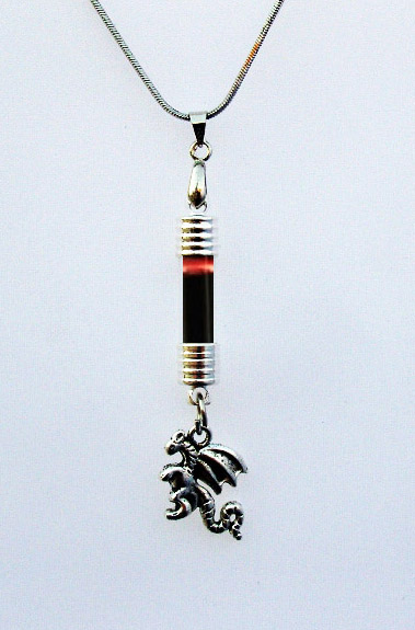 Blood Vial necklace with Guardian Dragon(With Necklace Chain)
