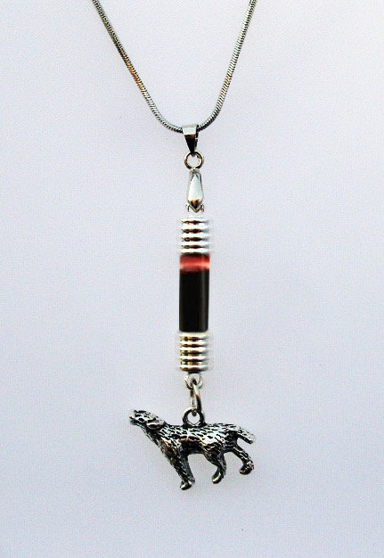 Blood Vial necklace with Wolf(With Necklace Chain)