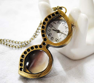 Sunglasses Pocket Watch With Metal Chain(23x54MM,Bronze-plated color)