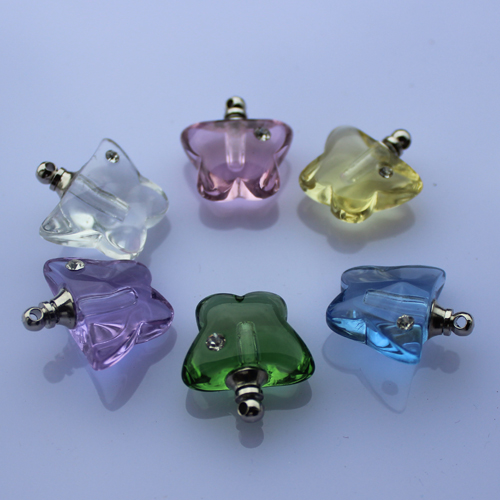 Crystal Rhinestone Perfume Vials Butterfly(21x13MM,assorted colors)