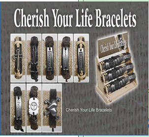 Cherish Your Life Bracelets(sold in per package of 8 pcs, assorted designs)