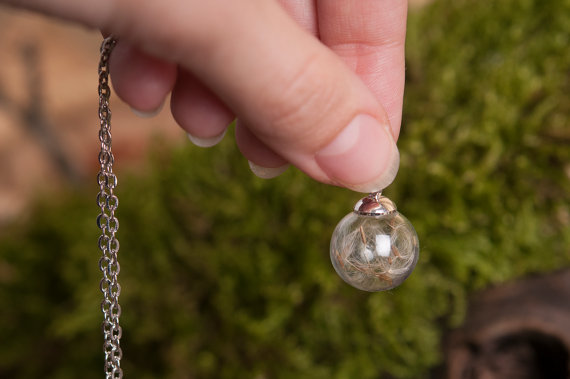 16MM Glass Vial Dandelion Necklace