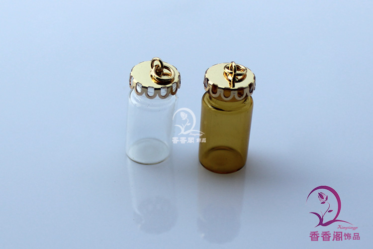Mini Bottle With Lace Metal Caps(22MMX11MM,1ML)