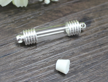 8MM Straight Tube For Rice Necklaces&Bracelets (with two metal caps & one rubber stopper)