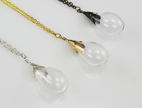 31X18MM Round Bottom Tear Drop With Necklace Chain