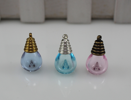 Perfume Bottles With Preglued Metal Caps-use as Pendants,Earrings