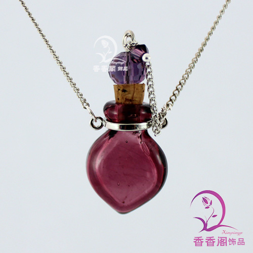 Murano Glass Perfume Necklace Small Heart