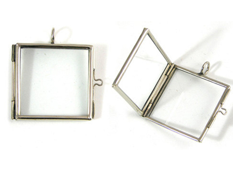 4x4CM Big Square Glass Lockets Pendants
