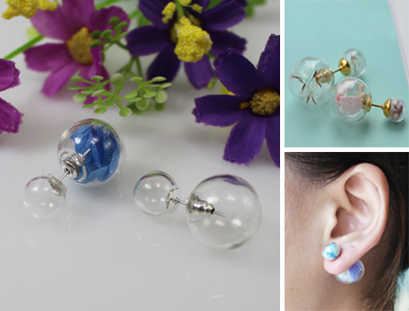 Double Sided Glass Ball Earring (sold per pair)