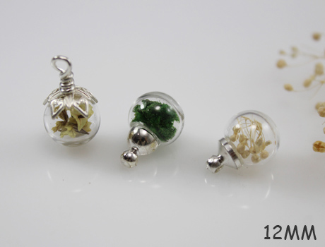 12MM Glass Ball  With Metal Caps
