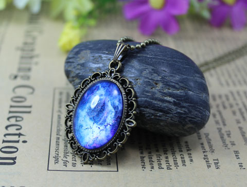 18x25MM Galaxy Pendant Necklace(Assorted Designs)