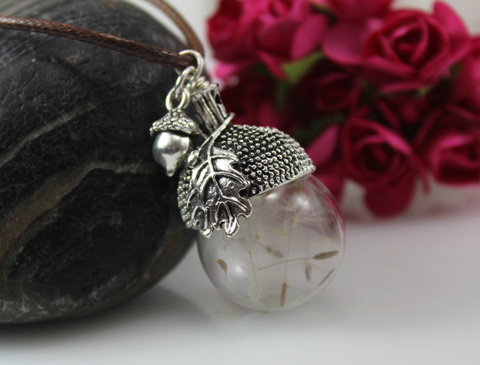 18MM/20MM Glass Ball Dandelion Seed Necklace
