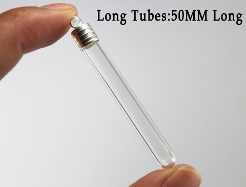 Long Glass Tubes Pendants (about 50MM Long)