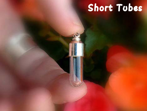 6MM Short Glass Tube With Silver-plated screw caps