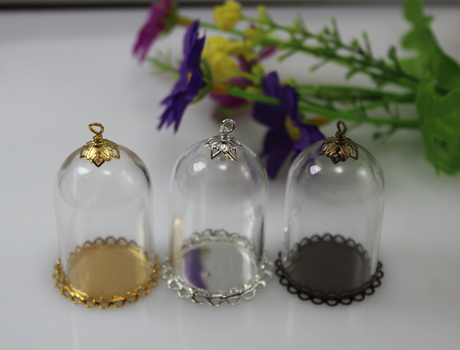 25x18MM Glass Globe Necklace Pendants