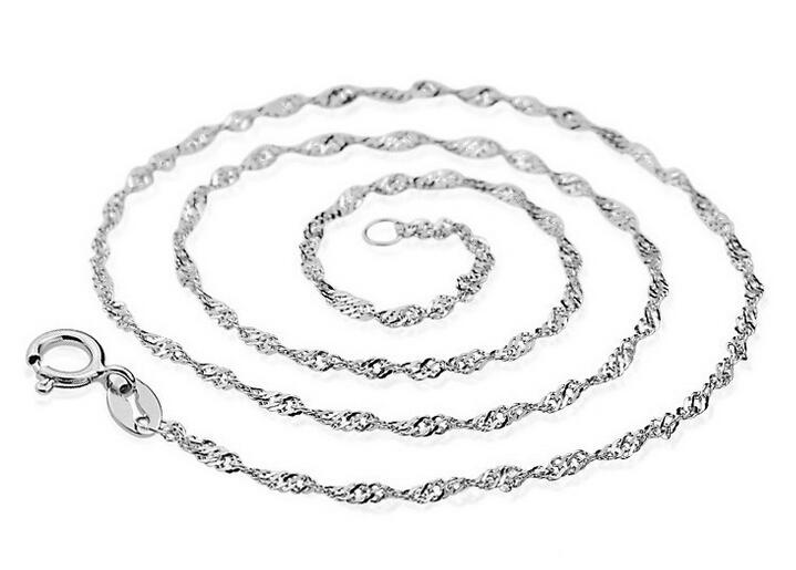  925 Sterling Silver Water-Wave Necklace Chain