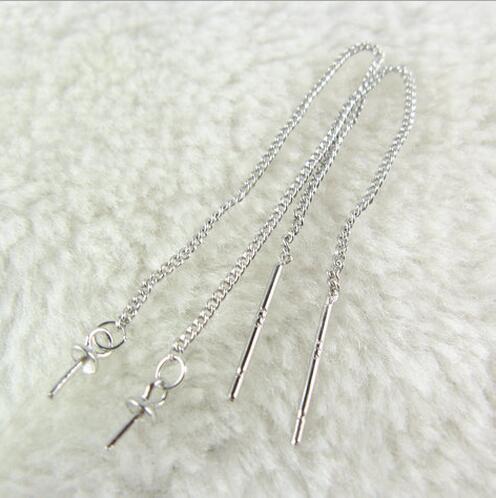  925 Sterling Silver Long Chain Earring(sold per pair)