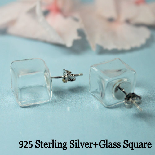 10MM Mini Square 925 Sterling Silver Earring (sold per pair)