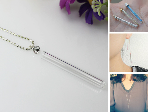 5MM/6MM Glass Tube Vial necklace