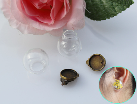 20MM Glass Globe Earrings(Sold In Per Pairs)