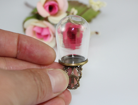 30X18MM Glass Globe Bottle Ring Setting (adjustable)
