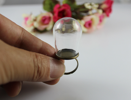 30X18MM Glass Globe Ring (adjustable)