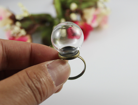 20/35MM Clear Glass Globe Bottle Ring Settings