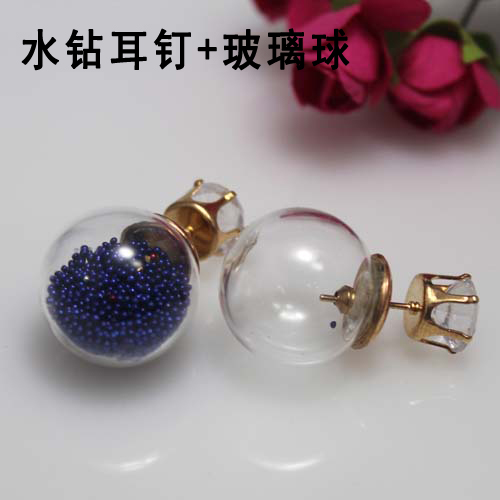 14/16MM Glass Ball Crystal  Earring (sold per pair)